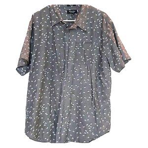 Button Up Gray Men's Bird Shirt
